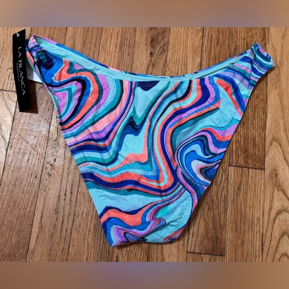 La Blanca Scoop Front Hipster Swimsuit Bottom in Multi/Crystal Cove - Picture 5 of 5